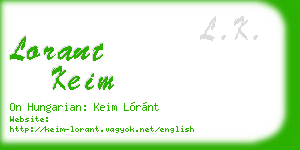 lorant keim business card